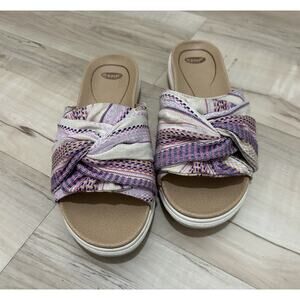 Dr Scholl's Women willow Sandals Slides Colorful Fabric Size 8